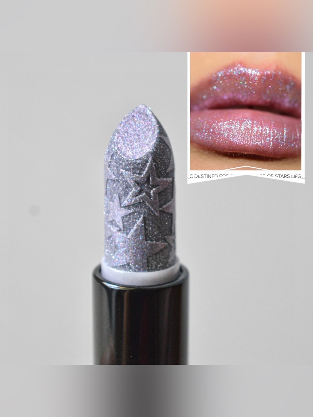 MAC Cosmetics Kiss Of Stars Lipstick *DESTINED FOR STARDOM* Silver Multicolor